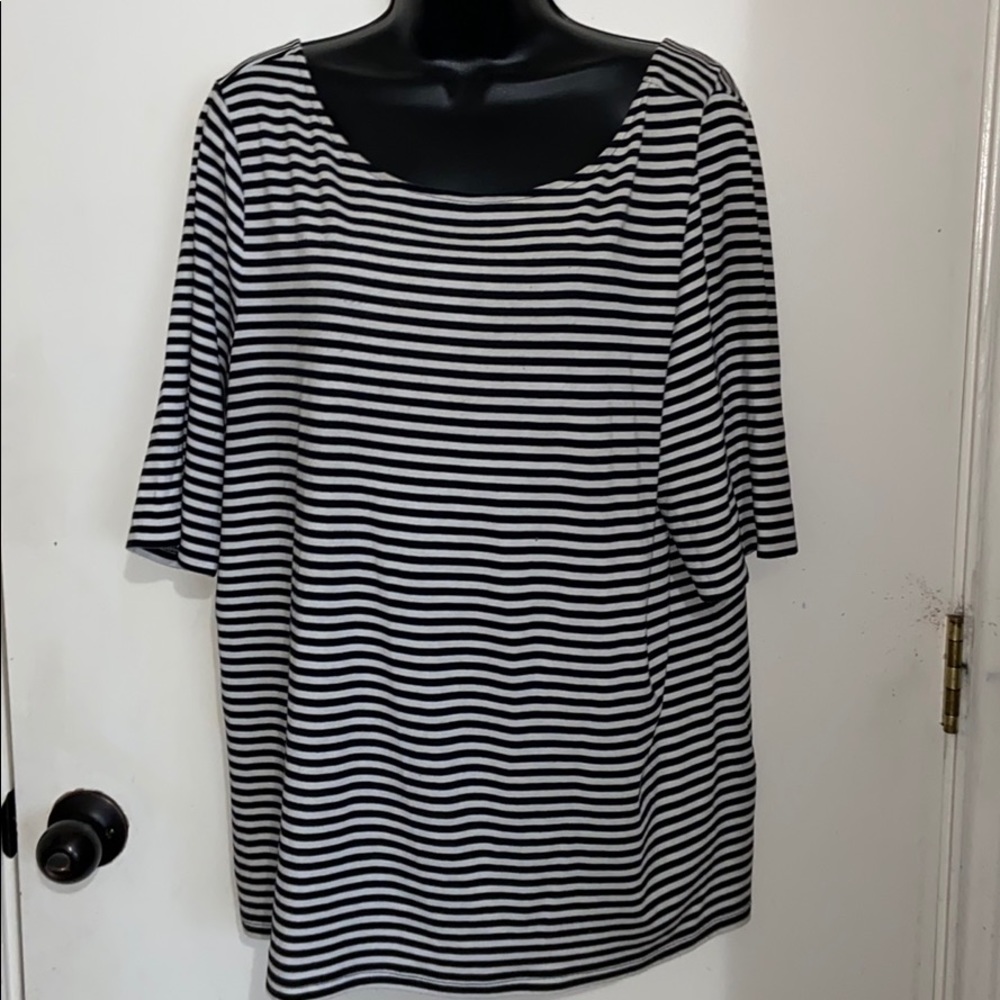 Black and White Striped Top